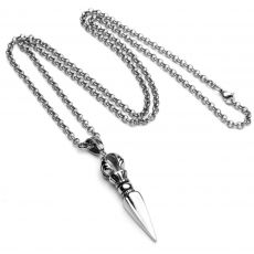 COLLIER PENDENTIF CONE ARGENT FONCE - MENGENERATION