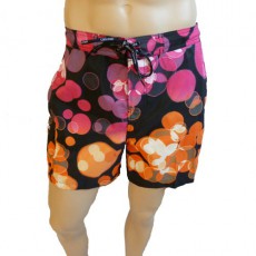 CK Swimwear - SHORT DE BAIN MEDIUM NOIR/ORANGE 58113W2-900