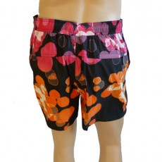 CK Swimwear - SHORT DE BAIN MEDIUM NOIR/ORANGE 58113W2-900