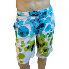 CK Swimwear - SHORT DE BAIN LONG BLANC/BLEU 58115W2-055