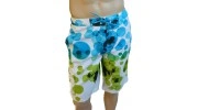 CK Swimwear - SHORT DE BAIN LONG BLANC/BLEU 58115W2-055