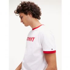 T-SHIRT BLANC MANCHES COURTES CN SS TEE UM0UM01620 - TOMMY HILFIGER