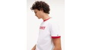 T-SHIRT BLANC MANCHES COURTES CN SS TEE UM0UM01620 - TOMMY HILFIGER