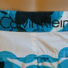 CK Swimwear - SHORT DE BAIN LONG BLANC/BLEU 58115W2-055