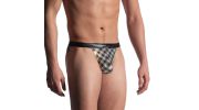 SLIP TANGA  DAMIER OR/NOIR M902 - MANSTORE