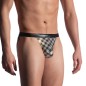 SLIP TANGA  DAMIER OR/NOIR M902 - MANSTORE