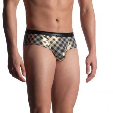 SLIP CHEEKY  DAMIER OR/NOIR M902 - MANSTORE