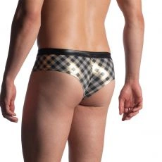 SLIP CHEEKY  DAMIER OR/NOIR M902 - MANSTORE
