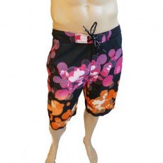 CK Swimwear - SHORT DE BAIN LONG NOIR/ORANGE 58115W2-900