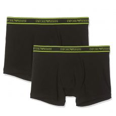 PACK DE 2 BOXERS CORE LOGOBAND NOIR CEINTURE JAUNE FLUO 9A717 - EMPORIO ARMANI