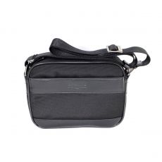 MINI SAC REPORTER NOIR EN TOILE GARNIE CUIR - ROME II - CHABRAND