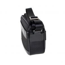 MINI SAC REPORTER NOIR EN TOILE GARNIE CUIR - ROME II - CHABRAND