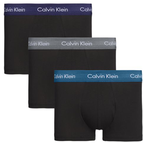 PACK DE 3 BOXERS COURTS CLASSIC FIT NOIR CEINTURE COLOREE U2664G - CALVIN KLEIN