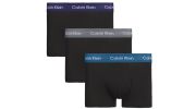 PACK DE 3 BOXERS COURTS CLASSIC FIT NOIR CEINTURE COLOREE U2664G - CALVIN KLEIN