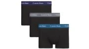 PACK DE 3 BOXERS COURTS CLASSIC FIT NOIR CEINTURE COLOREE U2664G - CALVIN KLEIN