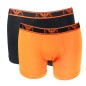PACK DE 2 BOXERS MONOGRAM NOIR ET ORANGE CEINTURE LOGOTEE 9A715 - EMPORIO ARMANI