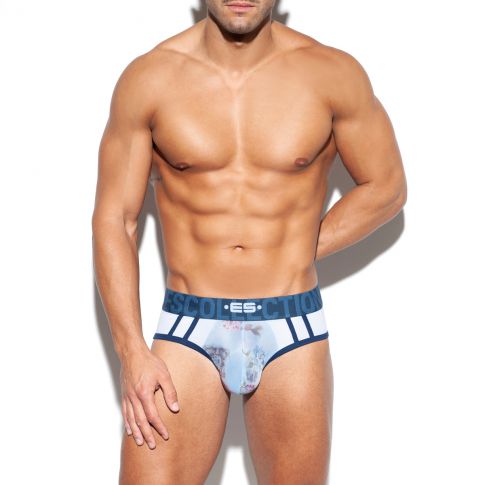 SLIP FUSION FLEURI BLANC UN508 - ES COLLECTION