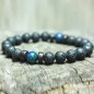 BRACELET EN PIERRE LAVE NOIR/MARRON/BLEU - MENGENERATION