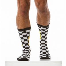 PAIRE DE CHAUSSETTES HAUTES CHESS NOIR/BLANC XS1917- MODUS VIVENDI