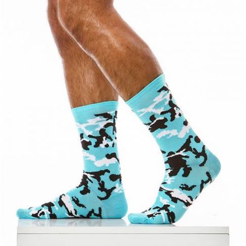 PAIRE DE CHAUSSETTES HAUTES CAMO TURQUOISE XS1919- MODUS VIVENDI