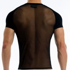 T-SHIRT COL ROND TRANSPARENT EN TULLE NOIR 19641  - MODUS VIVENDI