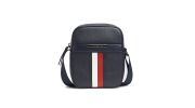 BESACE TH DOWNTOWN CORP MINI REPORTER CUIR GRAINE MARINE AM0AM05455 - TOMMY HILFIGER