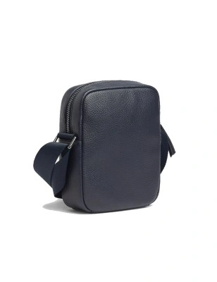 BESACE TH DOWNTOWN CORP MINI REPORTER CUIR GRAINE MARINE AM0AM05455 - TOMMY HILFIGER