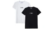 PACK DE 2 T-SHIRT GIROCOOLO COL ROND NOIR/BLANC - ARMANI