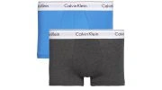 PACK DE 2 BOXERS COURTS COTON GRIS ET BLEU - CALVIN KLEIN