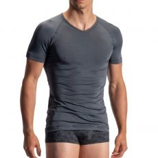 T-SHIRT COL V MANCHES COURTES V-NECK REG ARGENT 1960 - OLAF BENZ