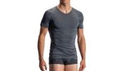T-SHIRT COL V MANCHES COURTES V-NECK REG ARGENT 1960 - OLAF BENZ