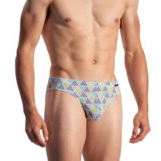SLIP GEOMETRIQUE COLORE SPORTBRIEF BLANC 1973 - OLAF BENZ