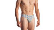 SLIP GEOMETRIQUE COLORE SPORTBRIEF BLANC 1973 - OLAF BENZ