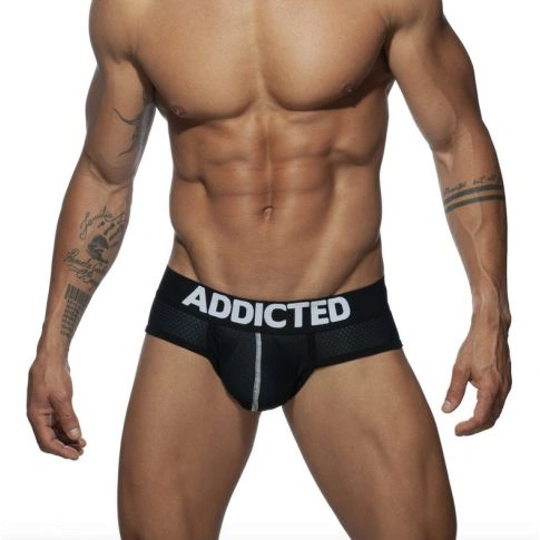 SLIP PUSH UP EN MESH NOIR AD805 - ADDICTED