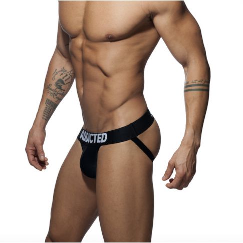 JOCK STRAP PUSH UP EN MESH NOIR AD773 - ADDICTED