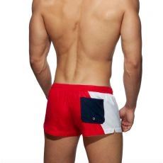 SHORT DE BAIN RACING SIDE ROUGE ADS232 - ADDICTED