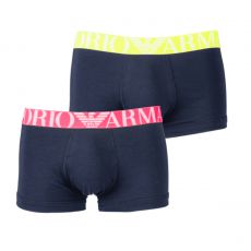 PACK DE 2 BOXERS COURTS FLUO LOGOBAND MARINE -  EMPORIO ARMANI