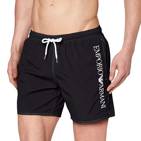 SHORT DE BAIN EMBROIDERY LOGO NOIR - ARMANI