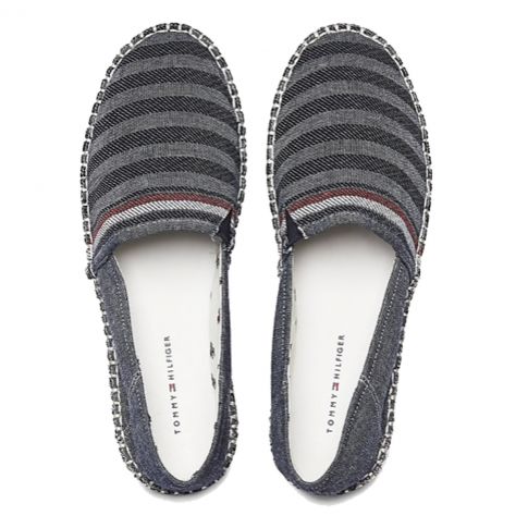 ESPADRILLES STRIPED BLEU JEANS M02751 TOMMY JEANS