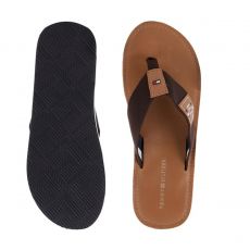 CLAQUETTES / TONGS ELEVATED A MONOGRAMME MARRON  M02692 - TOMMY HILFIGER 