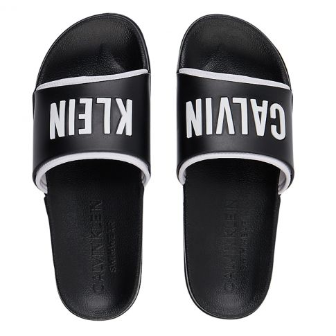 CLAQUETTES NOIR LOGO M00495 CALVIN KLEIN