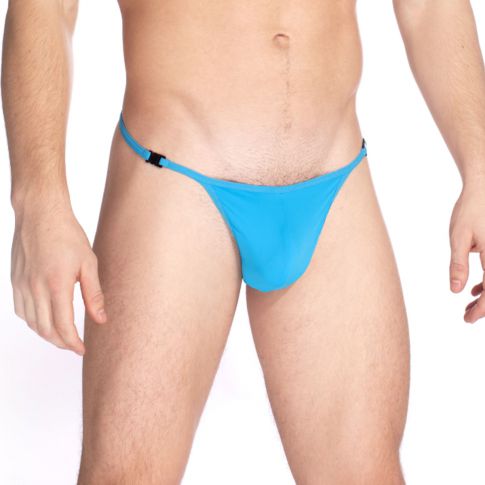 STRING DE BAIN STRIPTEASE TURQUOISE MY11X - L'HOMME INVISIBLE