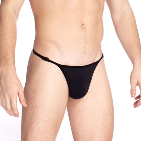 STRING DE BAIN STRIPTEASE NOIR MY11X - L'HOMME INVISIBLE