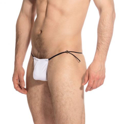 STRING DE BAIN BEACH BOOTY BLANC BA225- L'HOMME INVISIBLE