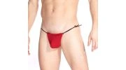 STRING DE BAIN BEACH BOOTY ROUGE BA225- L'HOMME INVISIBLE