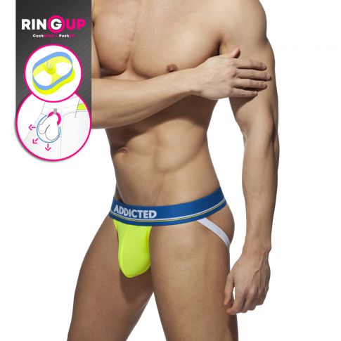 JOCK STRAP COCKRING C-THROUGH JAUNE FLUO AD921 - ADDICTED JOCK STRAP COCKRING C-THROUGH JAUNE FLUO AD921 - ADDICTED