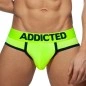 SLIP DE BAIN COCKRING C-THROUGH JAUNE FLUO AD917 - ADDICTED