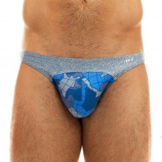 SLIP LOW CUT BRIEF TRAPPED CAMO BLEU 11013  - MODUS VIVENDI