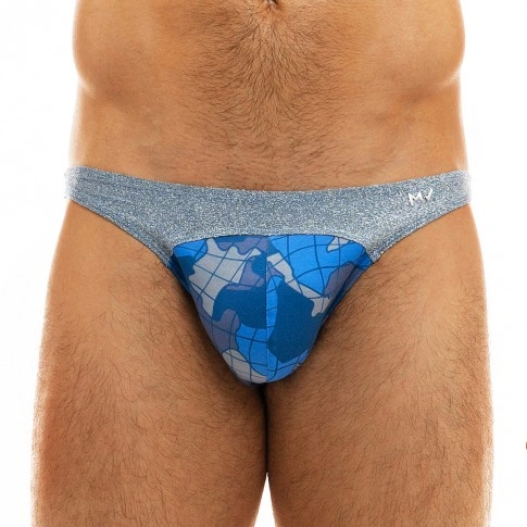 SLIP LOW CUT BRIEF TRAPPED CAMO BLEU 11013  - MODUS VIVENDI