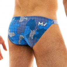 SLIP LOW CUT BRIEF TRAPPED CAMO BLEU 11013  - MODUS VIVENDI